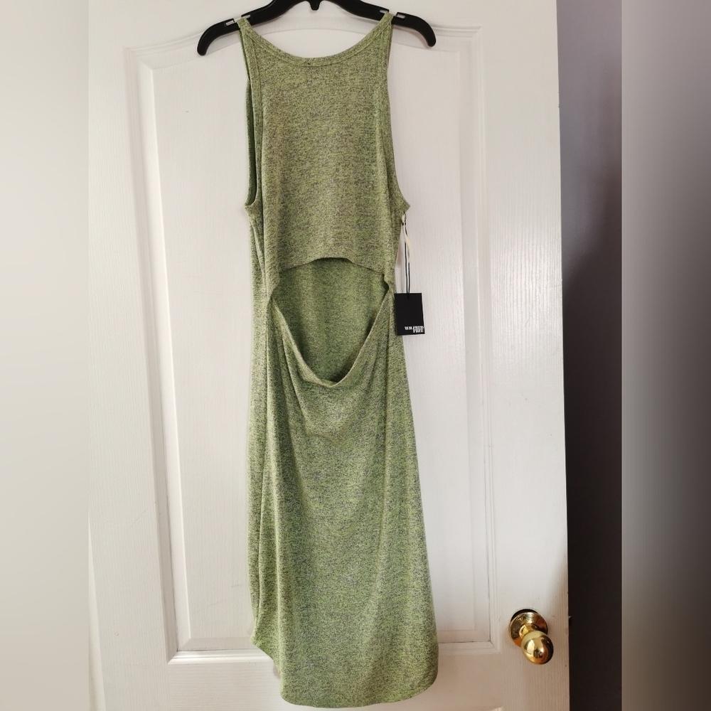 NWT Aritzia Wilfred Free Yasmi Dress Heather fluro Green size Medium - Picture 3 of 8